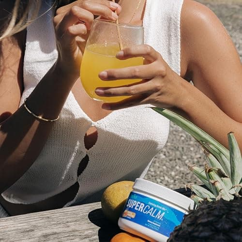 Nello Supercalm Powdered Drink Mix Tub, Cortisol Reducer* and Sleep Aid Supplement, L Theanine, Ksm-66 Ashwagandha, Magnesium Glycinate, Vitamin D 3, No Sugar, Non GMO, 30 Ct, Tropical Tangerine thumbnail 6