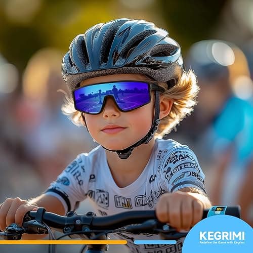 Kegrimi Kids Polarized Sunglasses Youth Baseball Sun Glasses for Boys Girls | Softball Glasses with UV Protection, Gifts for Toddler Boys, Sports Gear Baseball and Cycling Accessories for 3-12 Teen thumbnail 3