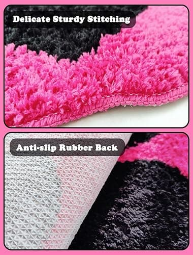 Pecfamly Cool Hot Pink and Black Trashy Y2K Rug Carpet for Bedroom (Size: 15.7“x47”), 2000S Mcbling Baddie Trashy Y2K Scene Room Bedroom Decor Aesthetic for Teen Girls thumbnail 5