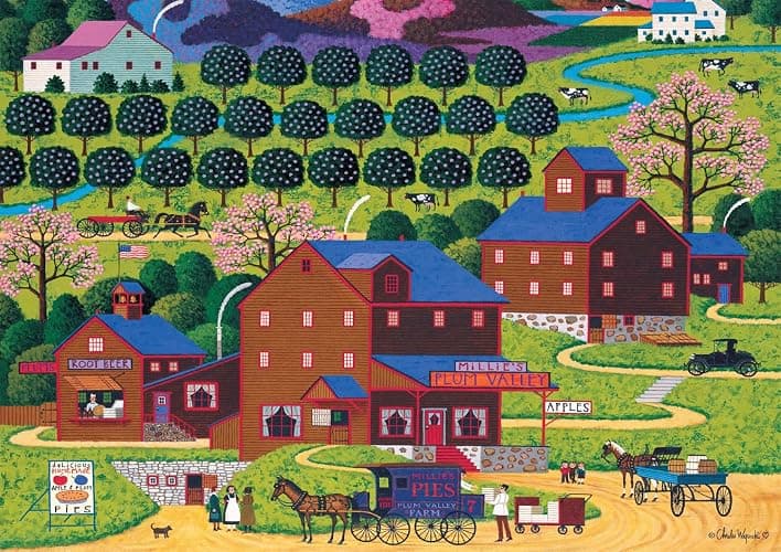 Buffalo Games – Plum Valley - Charles Wysocki - 300 Oversized Piece Jigsaw Puzzle ​ Larger Shapes - Great for Adults, Seniors, Family, Kids, Easy to Grip thumbnail 2