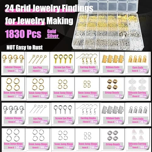 MONVICT Jewelry Making Supplies Kit with Jewelry Making Tools, Findings, Necklace Chain, Jewelry Wires, Adjustable Magnifier, Carry Bag, Meet All The Needs of Jewelry Making, Repair, Beading thumbnail 3