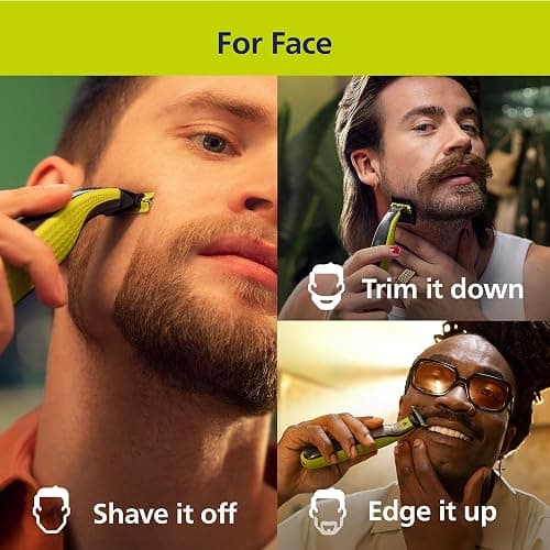 Philips Norelco for Face + Body, Electric Beard Trimmer, Shaver and Groomer, 5in1 Adjustable Comb, 1x Body Kit, Model QP2834/70, Black/Lime Green thumbnail 2