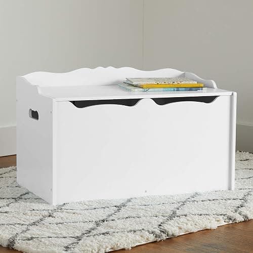 Amazon Basics Kids Toy Box, Wooden Organizer Storage Chest,White, 30" x 18" x 19" thumbnail 2