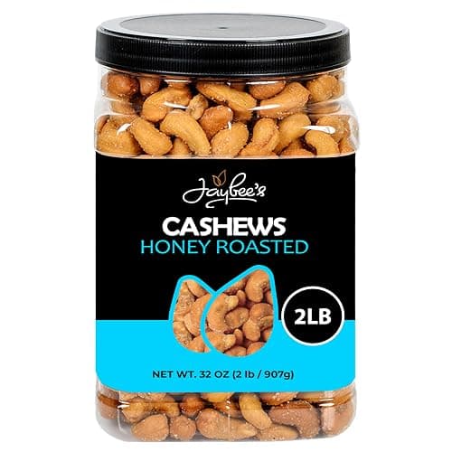 Honey Roasted Cashews - 32 oz Reusable Container | Gourmet Nuts Coated with Sweet & Natural Honey | Roasted to Perfection | Healthy Everyday Snack | Vegan | Kosher | Hand-Picked | Sweet & Crunchy - Image 1