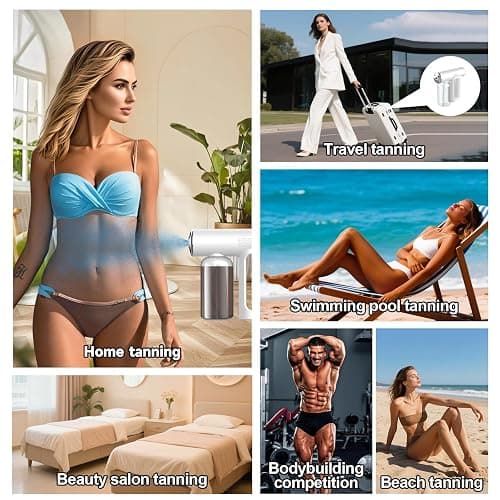 Cordless Spray Tan Machine - Rechargeable Self Tanner Gun for Even Tanning, 40Min Long-Lasting, Portable Airbrush for Home, Salon, Travel & Bodybuilding - Includes 250ml Bottle & USB Cable thumbnail 6