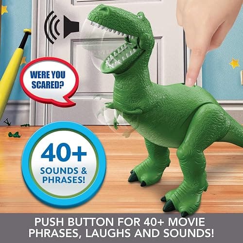 Mattel Disney and Pixar Toy Story Roarin’ Laughs Rex | Talking Dinosaur Action Figure with Moving Arms, 10.8-inch T Rex with 40+ Sounds & Phrases (Amazon Exclusive) thumbnail 3