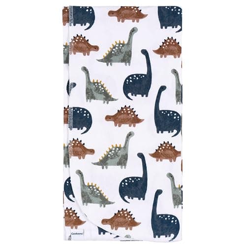 Gerber Unisex Baby 100% Cotton Flannel Receiving Blankets for Babies and Newborns 30x30 Inches (Pack of 4), Dino Time thumbnail 4