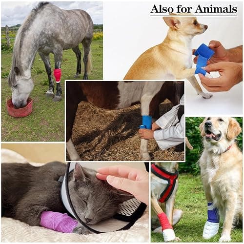 6pcs 2in Self Adhesive Bandage Wraps, Vet Wraps, 12 Colors to Choose, 5 Yard Self Adherent Wraps for Sports, Wrist, Ankle and Swelling thumbnail 4