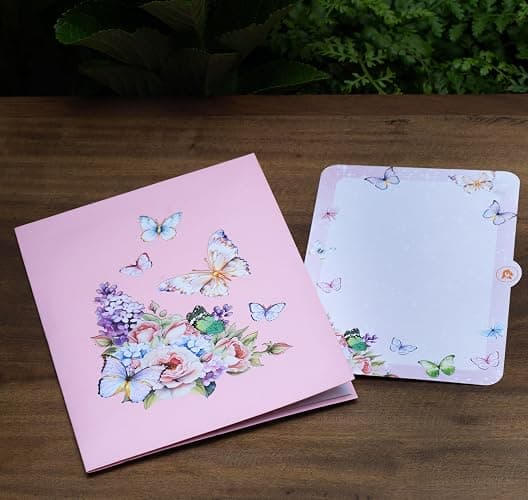 PALOX CRAFTS - Butterfly Garden 3D Pop-Up Greeting Card – Elegant Floral Pop-Up Card for Birthday, Mother’s Day, Wedding, Anniversary thumbnail 4