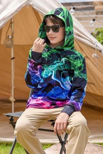 Idgreatim Kids 3D Graphic Pullover Hoodies Warm Thick Hooded Sweatshirt for Boys Girls 6-16 Years thumbnail 5