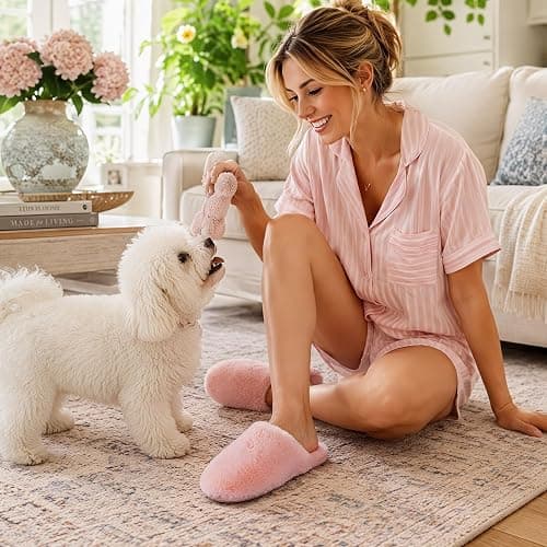 Snug Leaves Women's Fuzzy Scuff Slippers Soft Comfy Memory Foam Non-slip Indoor House Shoes thumbnail 2