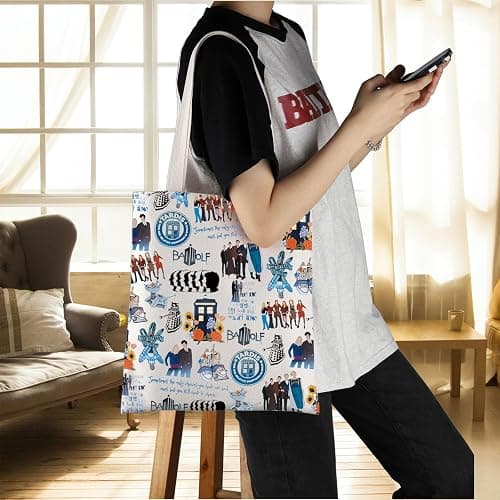 Movie Inspired Gift Blue Police Box Gift Doctor Tote Bag Shopping Bag David Tennant Gift thumbnail 5