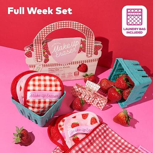 The Original Makeup Eraser, 7-Day Set, Erase All Makeup with Just Water, Including Waterproof Mascara, Eyeliner, Foundation, Lipstick, Sunscreen, and More! - Strawberry Fields thumbnail 6