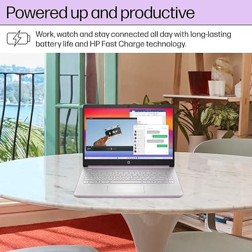 HP 14 Laptop Student Business 2025 Flagship Computer, AI Copilot, 4-Core 13th Gen Intel CPU, 16GB RAM 628GB Storage (128GB UFS+500GB Ext) 1-Yr Office 365 Long Battery HubxcelAccessory Win 11S Lavender thumbnail 8