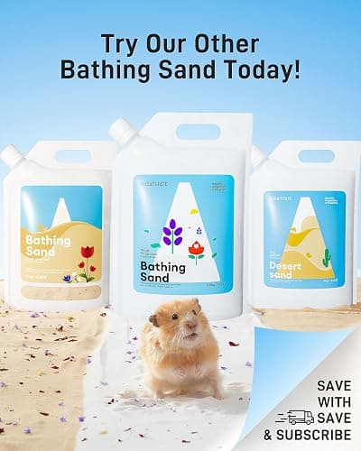 BUCATSTATE Hamster Sand, No-Dust 6.6LB Chinchilla Dust Bath with Pour Spout, 100% Natural Desert Bathing Sand for Syrian Hamster Gerbil Rat Mice Small Animals (Flower Smell) thumbnail 8
