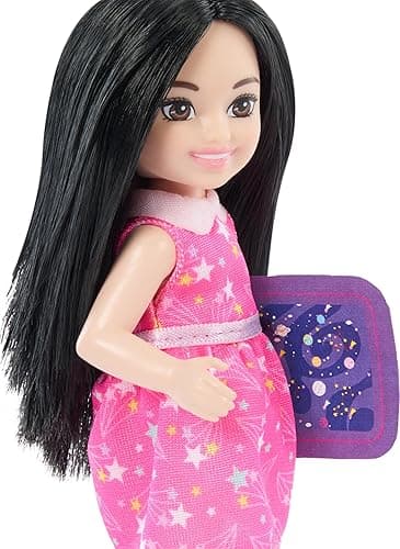Barbie Doll & Accessories Toy Set, Chelsea Can Be Astronomer, Brunette Small Doll with 5 Science-Themed Pieces Including a Telescope thumbnail 3