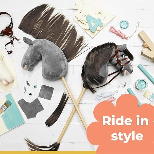 Panduro Hobby Horse Accessories Headband with Beautiful Hanging Rhinestones for Horse and Hobby Horses - Black thumbnail 2