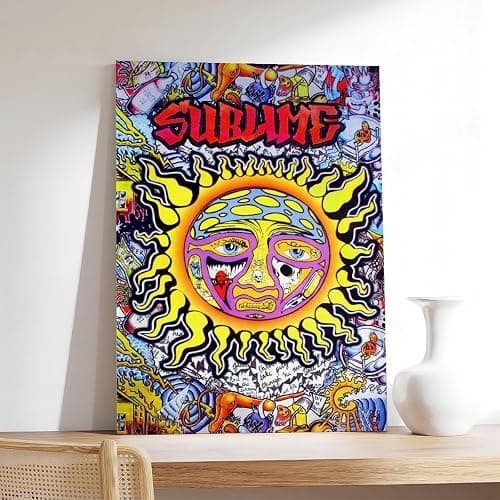 Music Sublime Posters Personality of The Sun Canvas Art Poster Poster Wall Art Decor Print Picture Paintings for Living Room Bedroom Decoration Unframe 12x18inch thumbnail 7