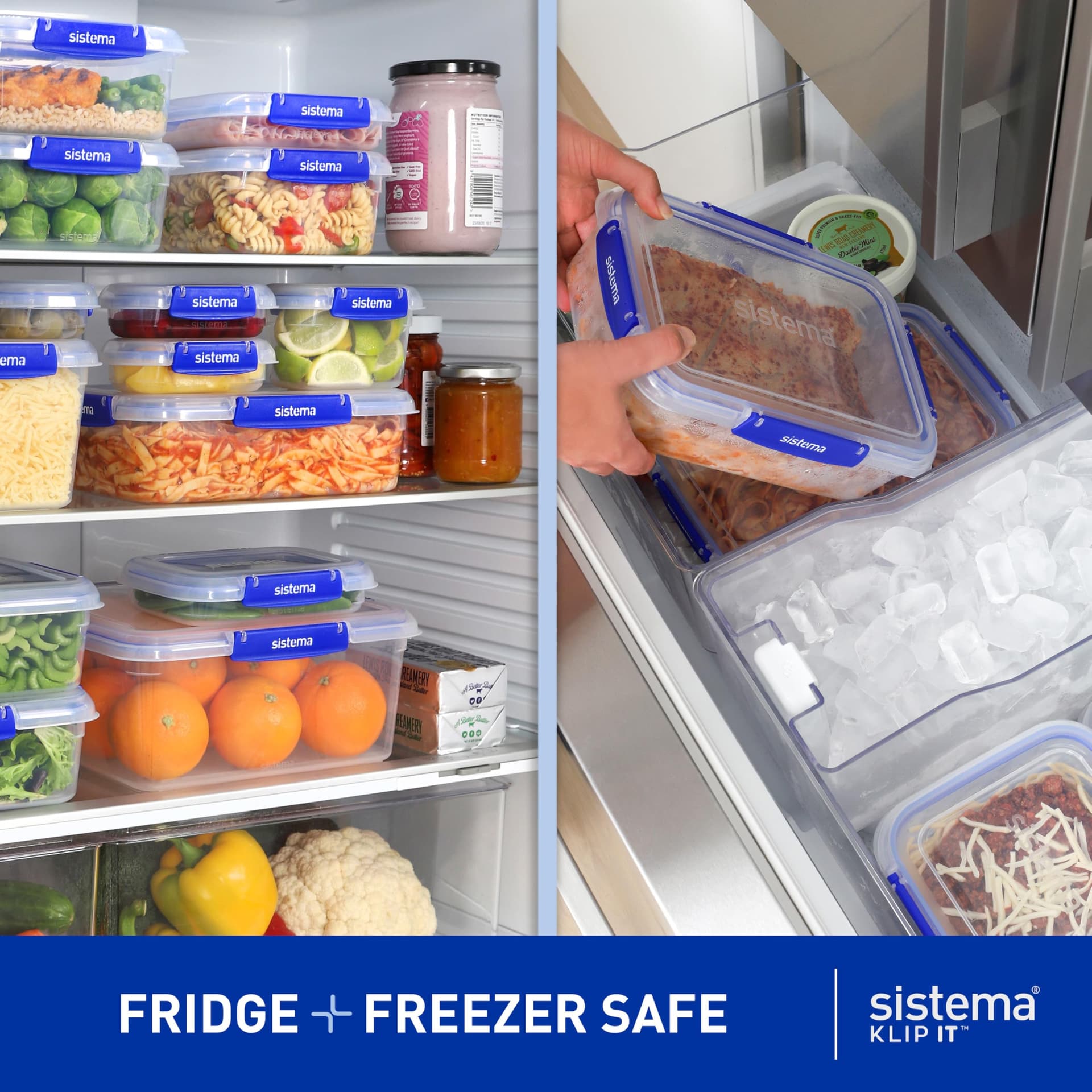 Sistema KLIP IT Food Storage Containers | Airtight & Stackable Meal Prep Containers with Lids | School Lunch Boxes & Snack Boxes | BPA-Free | 18 Count (9 Containers & Lids) thumbnail 6