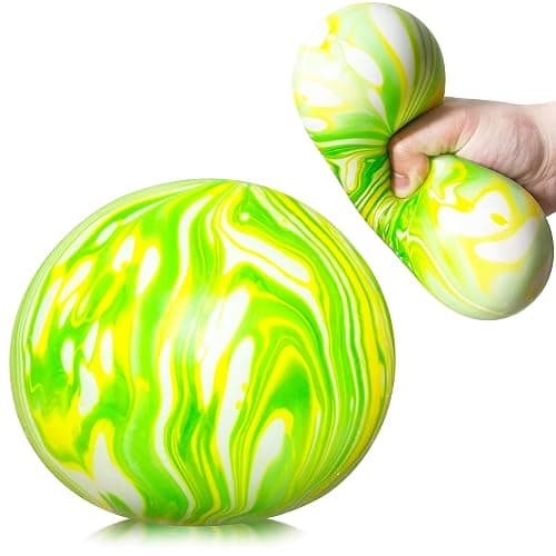 Giant Dough Balls Fidget Toy - Stretchy Jumbo Stress Balls for Kids and Adults - Pull and Squeeze Sensory Ball Squishy Toys, 2025 Novelty Stress Relief Balls for ADHD, ADD, Autism (Green) - Image 1