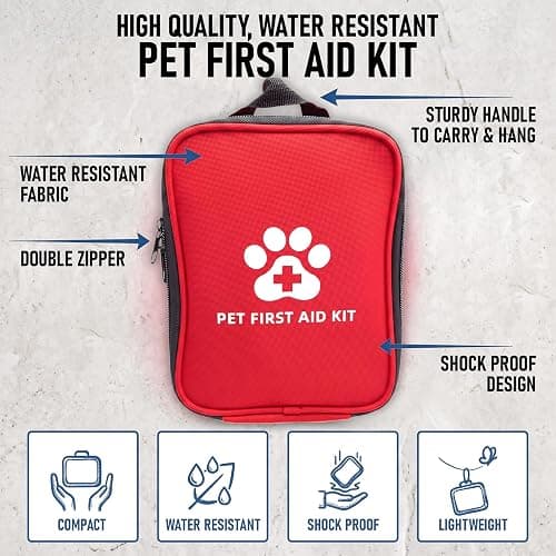 Dog First Aid Kit, Pet Travel Essentials, Emergency Supplies for Cats, Dogs | Travel-Ready Emergency Kit, Portable Kit For Pets, First Aid Pack Compact Safety Essentials for Hiking, Camping & Road Trips thumbnail 3