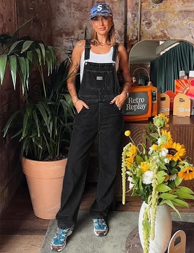 POTILI Casual Denim Overalls for Women Loose Wide Leg Pants Adjustable Jean Jumpsuits with Pockets Summer 90s Outfit 2026 thumbnail 5