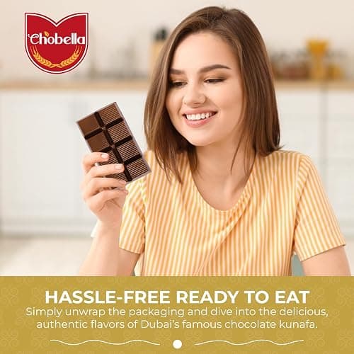 Chobella Dubai Chocolate Bar Pistachio 7oz, Premium Pistachio Dubai Chocolate Bar with Shredded Phyllo Dough, Viral Knafeh Chocolate Candy with Kataifi, Gift Box thumbnail 6