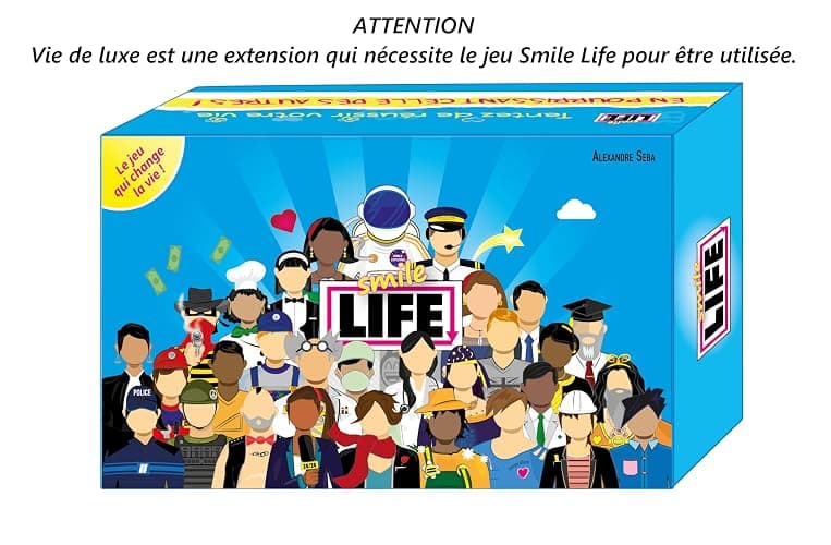 Smile Life : Vie de Luxe - Extension | 60 Cartes | Humour & Stratégie | 2 à 6 Joueurs | Dès 12 Ans | Nécessite Le Jeu de Base | Blackrock Games, Bleu thumbnail 5