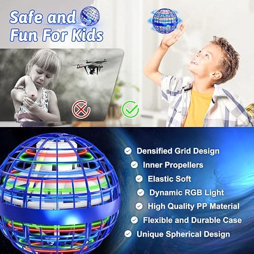 semai Flying Orb Ball Toy 2026, 2 Pack Magic Cosmic Globe UFO Boomerang Hover Ball Fidget Spinner Mini Drone for Kids Age 6-8-13, Cool Toys Gift for 6 7 8 9 10+ Year Old Boys Girls Teens Outdoor Toys thumbnail 6