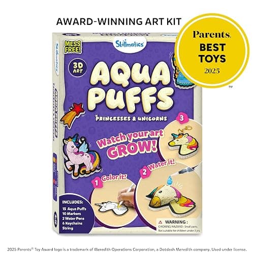 Skillmatics Aqua Puffs Unicorns, Art & Craft Gift for Kids, Paint by Number | DIY Princess Puffy Keychains, Screen-Free, Mess-Free Activity, Creative Kit for Girls & Boys Ages 4, 5, 6, 7, 8, 9, 10 thumbnail 4