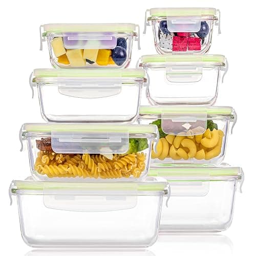 Vtopmart 8 Pack Glass Food Storage Containers with Lids (Grass Green) - Image 1