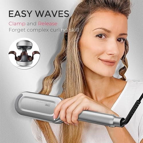 Curling Iron Hair Crimper Waver - TYMO ROVY Beach Waves Curling Wand, Ionic Deep Waver Hair Curler Tool with Ceramic 3 Barrel for Women, Dual Voltage, Anti-Scald, Easy to Use, Grey, 1.25 Inch - 1.25 Inch - Grey thumbnail 2