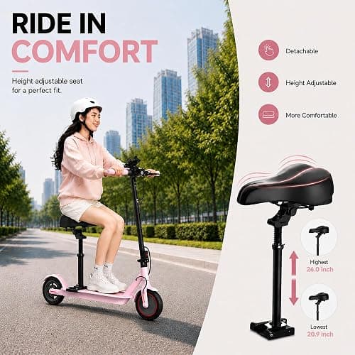 Joyhis Electric Scooter for Adults with Seat, 19Mph Escooter, 15-21 Miles Range Scooters, 8.5" Folding Scooters with APP Control, 350W Commuting Scooter Kick Scooter for Adults, for Teens thumbnail 5