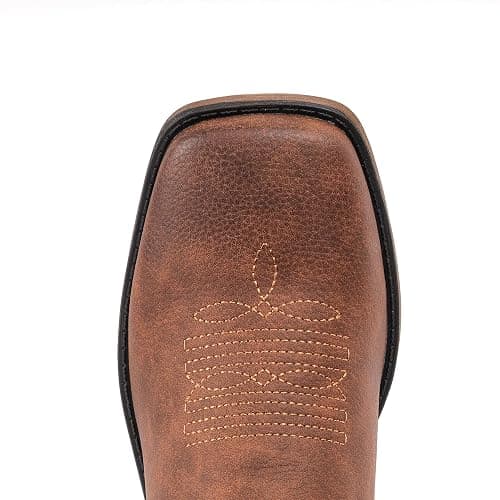 IUV Cowboy Boots For Women Square Toe Wide Western Boots Mid Calf Cowgirl Boots Pull On Fashion Embroidered Cowboy Boots thumbnail 6