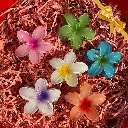 Hawaiian Flower Hair Clips – 6 Pack Colorful Claw Clips for Women & Girls, Large Aesthetic Hair Accessories for Thick or Thin Hair, Summer Beach Vacation Gift thumbnail 7