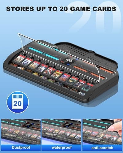 Switch 2 Games Organizer Station with Controller Charger,Desktop Charging Dock for Nintendo Switch 2 Joy-Con Controllers,4 Joy-Con Charging &20 Games Cards Storage Charging Organizer for NS2 thumbnail 6