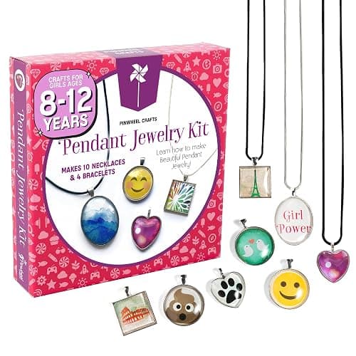 Pinwheel Crafts Pendant Jewelry Making Kit for Girls 8-12+ Years, Necklace and Bracelet Making Kit for Kids – Single Craft to Create Multiple Necklace & Bracelet for Teens with 200 Designs - Image 1
