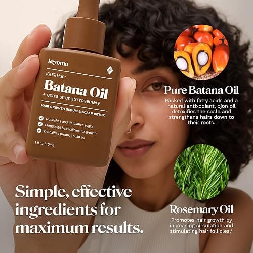 Keyoma Batana Oil for Hair Growth with Rosemary: Nourish & Detox Scalp for Thicker, Stronger, Longer Hair - 100% Organic Batana Oil from Honduras - Reduce Hair Loss (30 mL) thumbnail 7