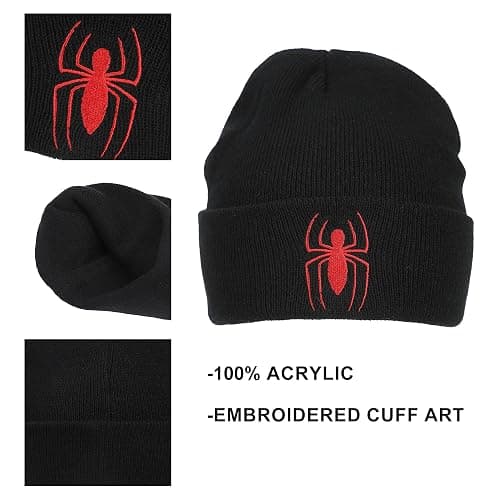 Spider-Man Spiderman Logo Embroidery Standard Cuff Acrylic Knit Beanie Cuff Beanie thumbnail 2