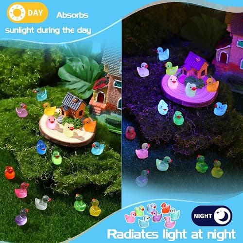 252Pcs Luminous Mini Resin Ducks, 18 Colors Tiny Duck Bulk Glow in The Dark Cute Tiny Ducks Resin Miniatures Fairy Garden Aquarium Dollhouse Landscape Decorations Mini Stuff Figures for Home Decor thumbnail 4