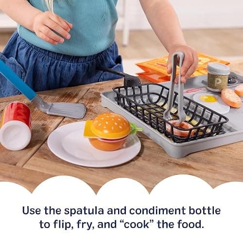 Melissa & Doug Flip & Fry Grill Play Set with Water Wow!® Kids Kitchen Playset with Color Changing Play Food, Preschool Toys for Girls & Boys Ages 3+ thumbnail 5