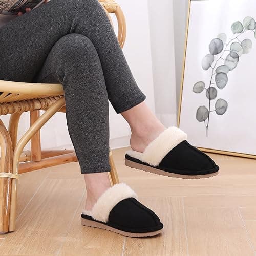 Litfun Women's Fuzzy Memory Foam Slippers Fluffy Winter House Shoes Indoor and Outdoor thumbnail 4