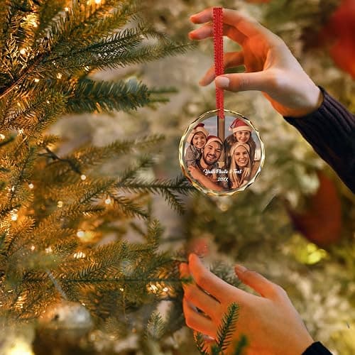 Bemaystar Personalized Crystal Christmas Ornaments with Photo,Custom Christmas Ornament,Wedding Gifts for Couples,Bridal Shower Gifts for Bride - Color2 thumbnail 6