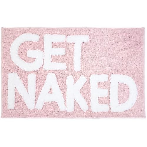 New Mungo Get Naked Bath Mat Pink - Blush Bathroom Rugs - Bath Mat - 31" x 20" - Image 1