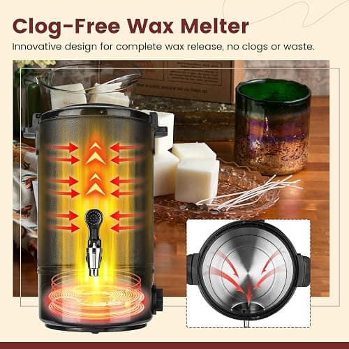 POWLAB Commercial 8L Wax Melter for Candle Making - Electric Candle Maker Machine with Easy Pour Spout, Temperature Control & Quick Melt Design - Ideal for Soap, Soy Wax, Home or Business Use thumbnail 6