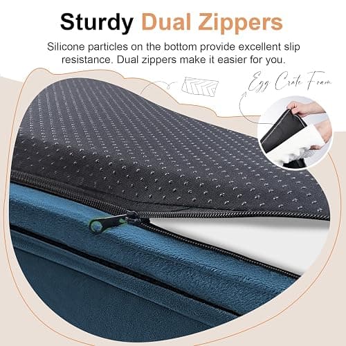 Large Dog Bed Orthopedic Washable: Jumbo Dog Bed Bolster Extra Large Dogs Egg Crate Foam Sofa Couch Waterproof Removable Cover - Navy thumbnail 5