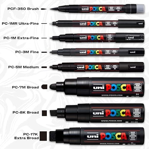 uni-ball Uni POSCA Permanent Specialty Marker, Fine Bullet Tip, Assorted Colors, 8/Pack (PC3M8C) - Fine 3M thumbnail 6