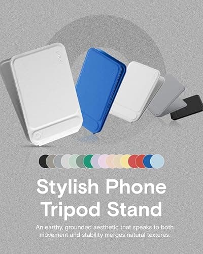 MOFT Phone Tripod Stand Selfie Stick for iPhone, Multi-Angles iPhone Stand, Lightweight & Portable Phone Holder, Strong Magnets, MOVAS Vegan Leather, Travel Essentials, Misty Cove (Without Card Slot) thumbnail 7