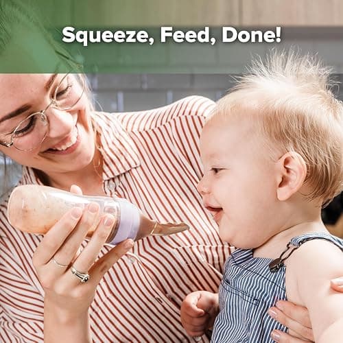 Haakaa Silicone Baby Food Dispensing Spoon Feeder 4oz - Infant Squeeze Cereal Feeder, Baby Fresh Food Feeder, Feed Bottle for Puree, Solid Baby Food, BPA Free, 4m+ Babies – Lavender thumbnail 2