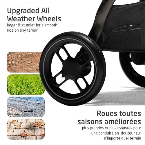 Maxi-Cosi New Generation Zelia Luxe 5-in-1 Modular Travel System, Carriage Mode, Reversible Toddler Seat, Mico Infant Car Seat (included), Enhanced All-Terrain Wheels, Use from Birth – Bassalt Black thumbnail 3